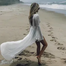 Хит, женское пляжное платье, сексуальное, белое, Тюлевое, с бретельками, бикини, накидка, длинная, пляжная одежда