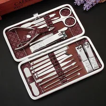 NEW 2018 18pcs/set Manicure Set Pedicure Scissor Cuticle Knife Ear Nail Clipper Kit Stainless Steel Nail Care Tool manicure 12 in1 manicure set stainless nail clipper kit nail care set nail clippers cuticle grooming kit utility manicure set tools