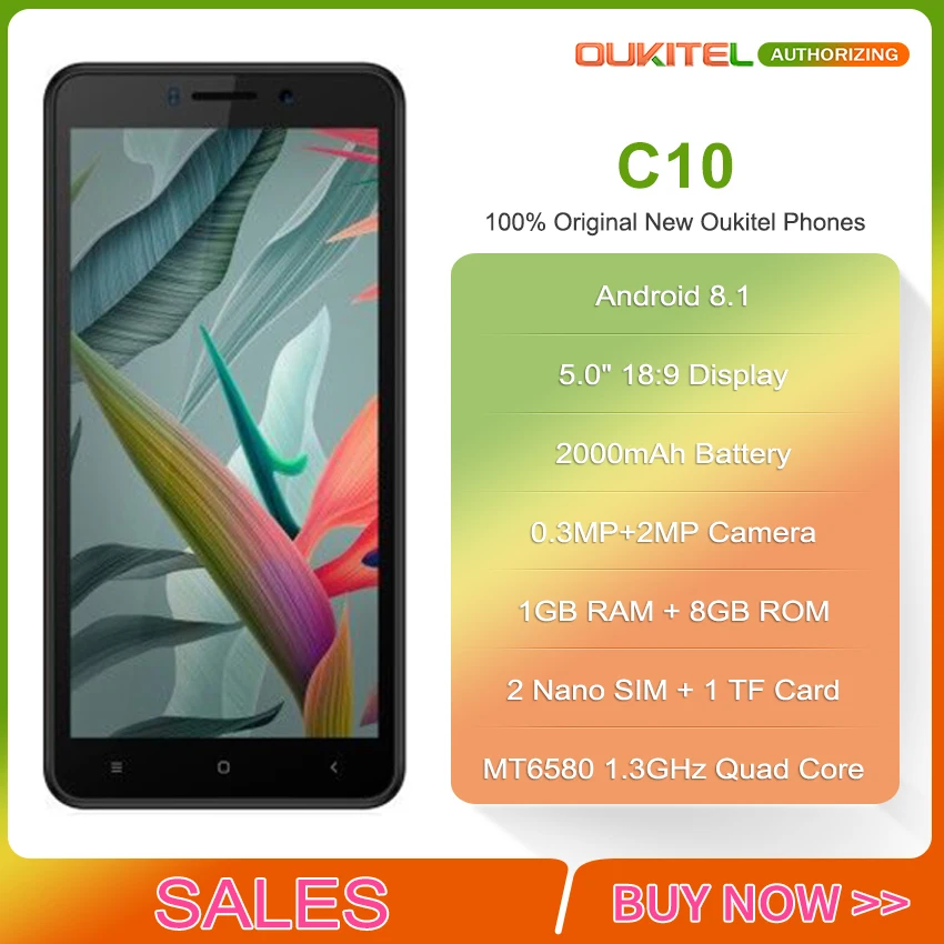 Oukitel C10 Android 8.1 5.0 inch 18:9 Display Mobile phone 1GB+8GB MTK6580 Quad Core 2000mAh Dual SIM Unlock 3G Smartphone Oukitel C10 Android 8.1 5.0 inch 18:9 Display Mobile phone 1GB+8GB MTK6580 Quad Core 2000mAh Dual SIM Unlock 3G Smartphone