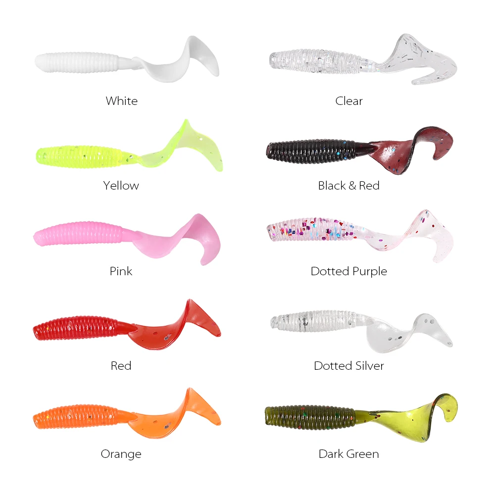 100 шт./лот 4 см мягкие искусственные рыболовные приманки Swimbait Tail Grub червь личинка