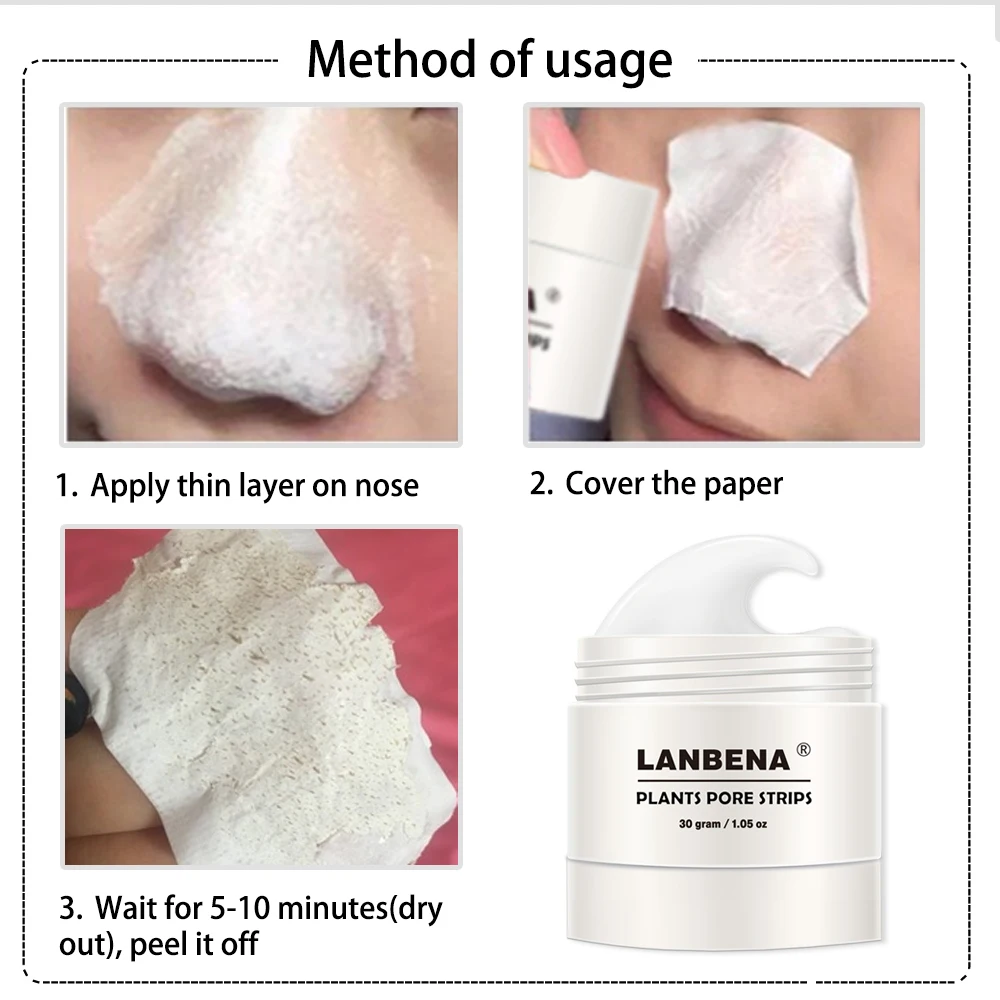 2019 New Style Lanbena Blackhead Remover Nose Mask Pore Strip Black Mask Peeling Acne Treatment Black Deep Cleansing Skin Care