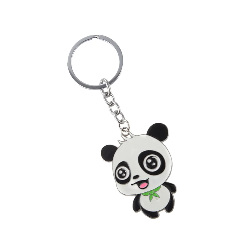 1Pc Key Ring Metal Decorative Cartoon Cute Mini Panda Pattern Car