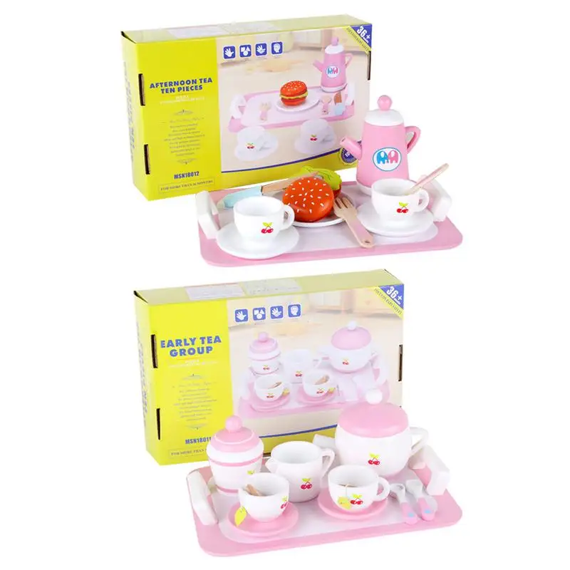 

Baby Toys Pink Simulation Tea Set Wooden Toys Cup Set Pretend Play Kitchen Toys Educational Infant Birthday Gift