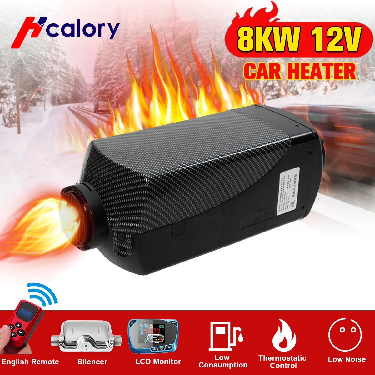

8000W Air diesels Heater 8KW 12V Car Heater For Trucks Motor-Homes Boats Bus +LCD Monitor Switch +Remote Control + Silencer