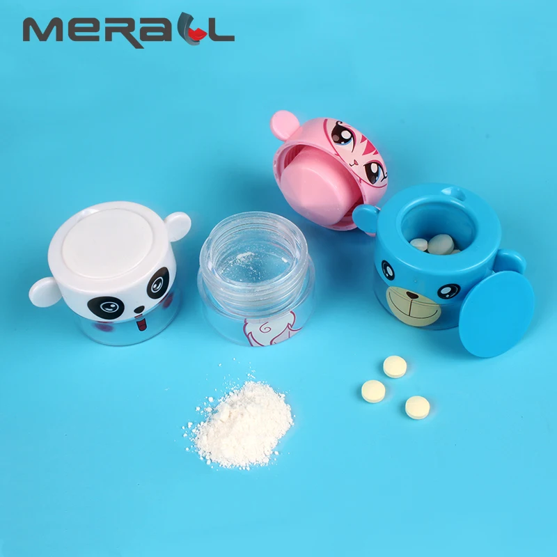 

Portable Water Proof Mini pill Box Bottle Cute grinder for children Travel Home Pill Organizer Medicine cutter