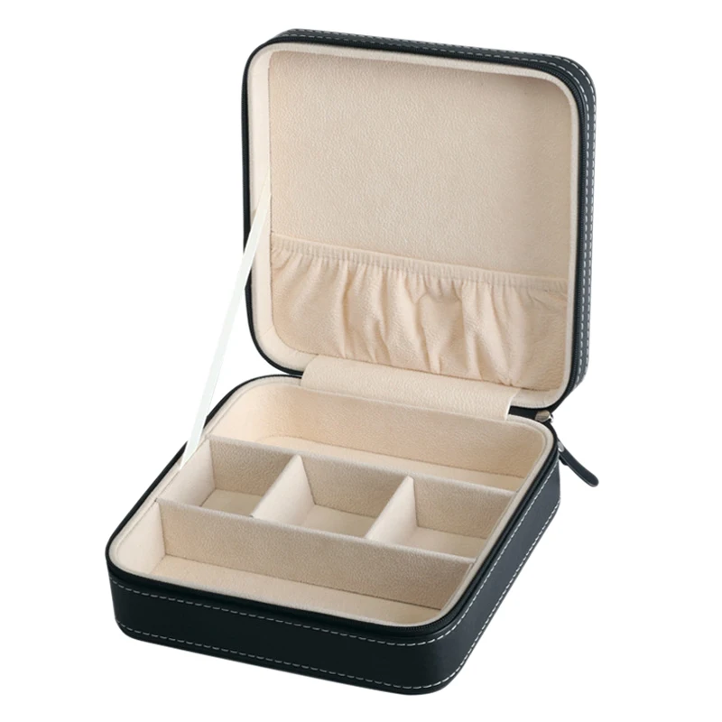 Портативная коробка для солнцезащитных очков из искусственной кожи, коробка для хранения ювелирных изделий для путешествий, небольшой Чехол для очков, сумка на молнии, контейнер, подарочная коробка
