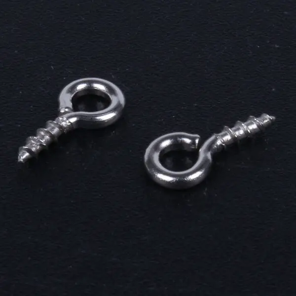 

ELEG-100 x 8mm x 4mm Screw Eye Bails Jewellery Craft Findings (8x4MM White K)