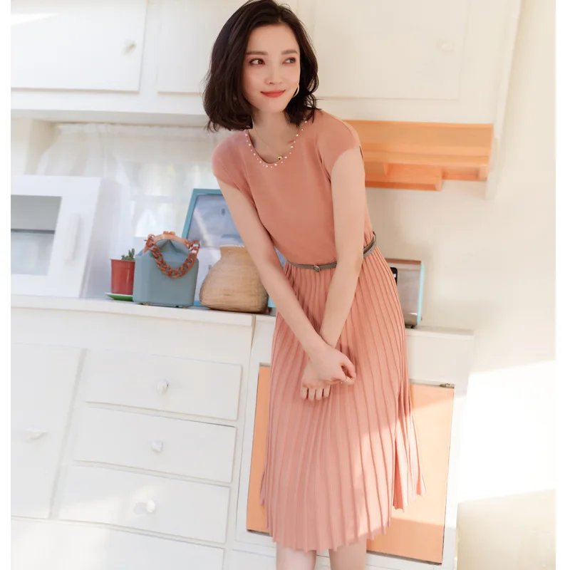 

2019 Spring New Intellectual Elegant Long Dress Slim Slim Thin Stretch Knit Dress Female Vestido Blanco Robe Sexy Sundresses