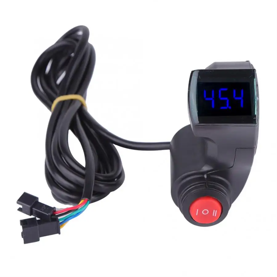 

Electric Scooter Thumb Throttle with LCD Digital Battery Voltage Display and 3 Speed Switch for Bike Bicycle E-bike Motor