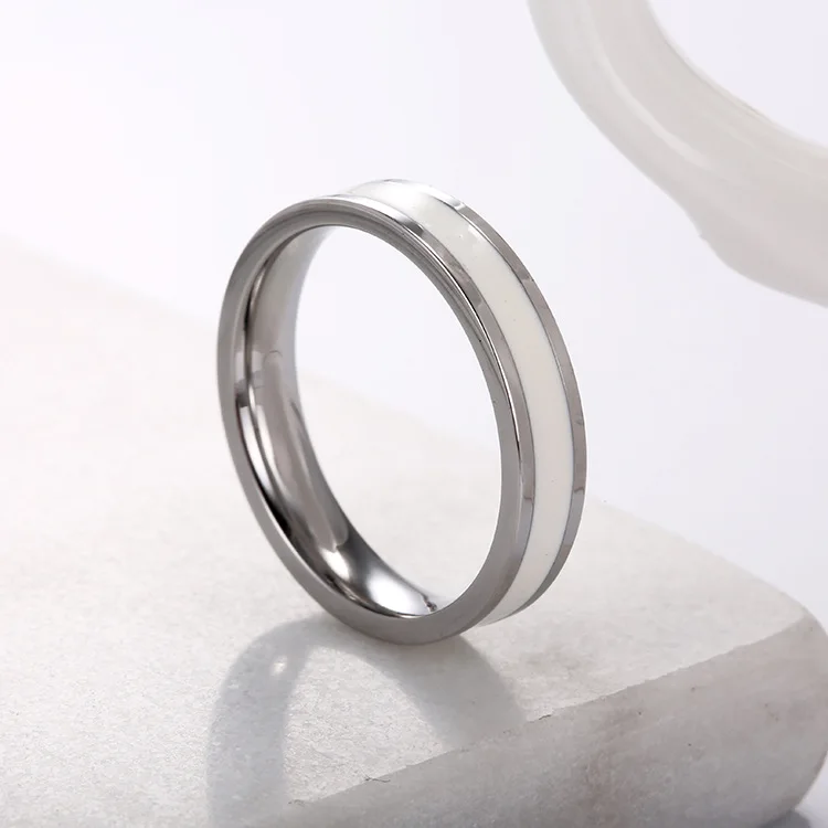 Модное кольцо из нержавеющей стали в Корейском стиле, кольцо с эмалью для влюбленных, обручальное кольцо anillos mujer
