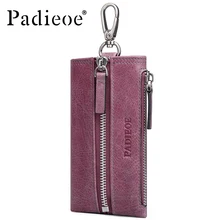 Padieoe ключница кошелек женский натуральная кожа держатель для ключей ключницы авто сумка для ключей сумка натуральная кожа брелок кошелек