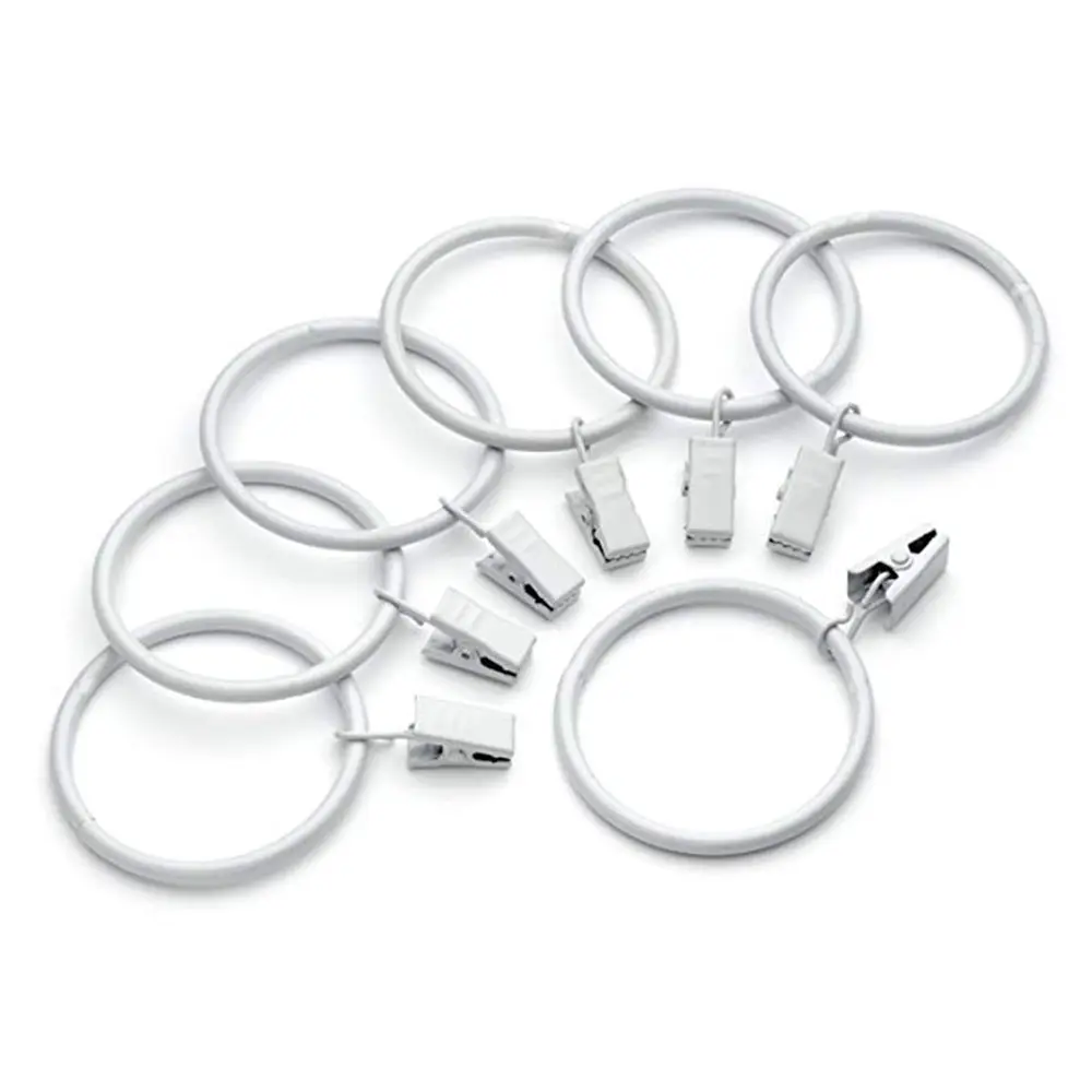 Home Decoration 36 Pcs/Pack Creative White Shower Curtain Rings Clamps Drapery Clips Bath Curtain Rod Clips Window