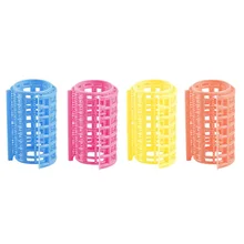 12 шт. бигуди для волос легко использовать пластиковые ручные волосы локоны для волос роликовые салонные бигуди для Хо использования удерживайте парикмахерскую смешанный цвет