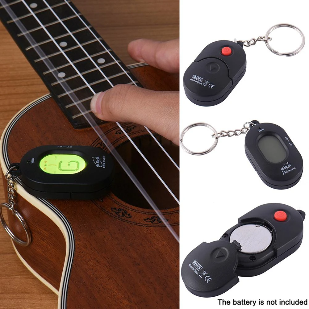 Afinador de llavero instrumento Universal Afinador Cromático automático alta sensibilidad guitarra parte accesorios ET 01|Partes y accesorios de - AliExpress