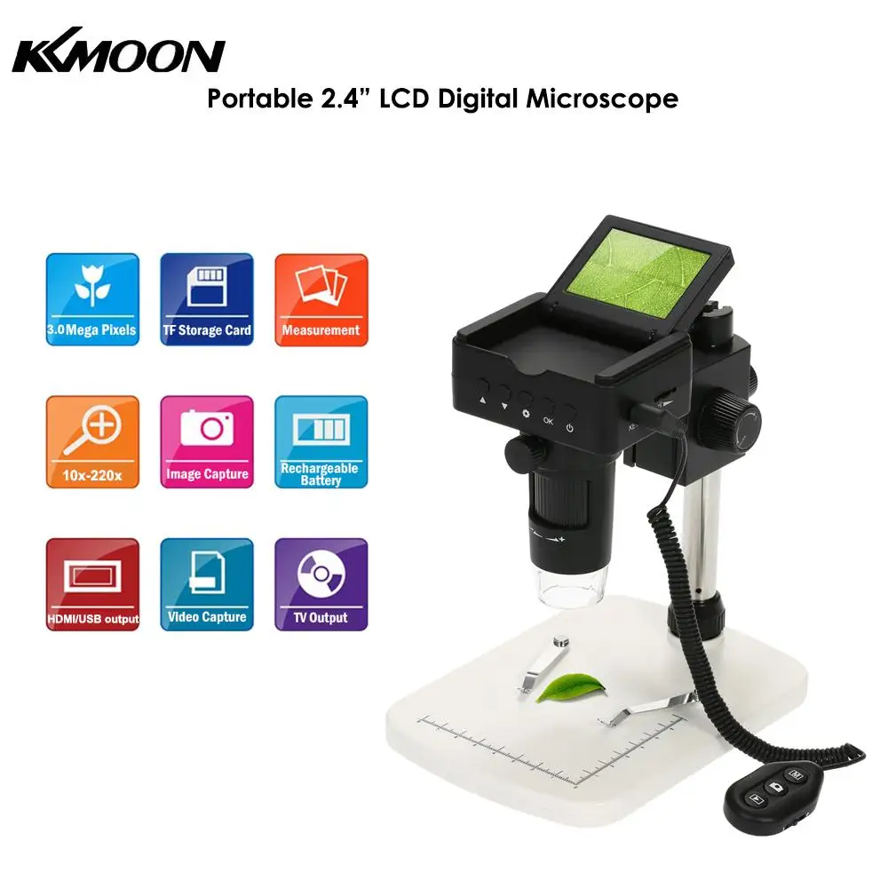 10X 220X Digital Microscope 2.4" LCD 1080P Full HDMI/AV/USB Output 3