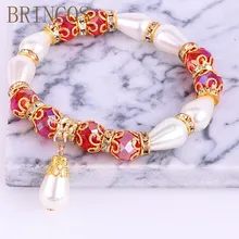 Кристалл Браслеты Женские украшения с бусинами Цыганский браслет Femme украшения для влюбленных черный горячий boho Большой ручной работы