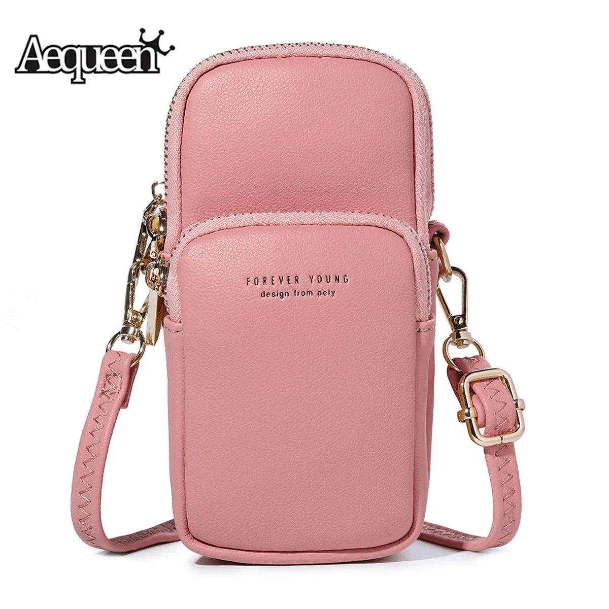 AEQUEEN المؤنث بولسا البسيطة Crossbody حقائب كتف للنساء الصلبة الهاتف حقيبة الإناث حقيبة يد كاجوال صغيرة محفظة يد للسيدات