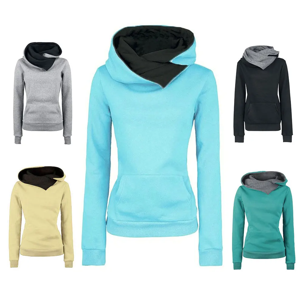 حار بيع شيك تصميم المرأة عارضة الصلبة هوديس التلبيب قمصان سويت شيرت بقلنسوة البلوفرات بدوره إلى أسفل طوق حار بيع شيك تصميم المرأة عارضة الصلبة هوديس التلبيب قمصان سويت شيرت بقلنسوة البلوفرات بدوره إلى أسفل طوق