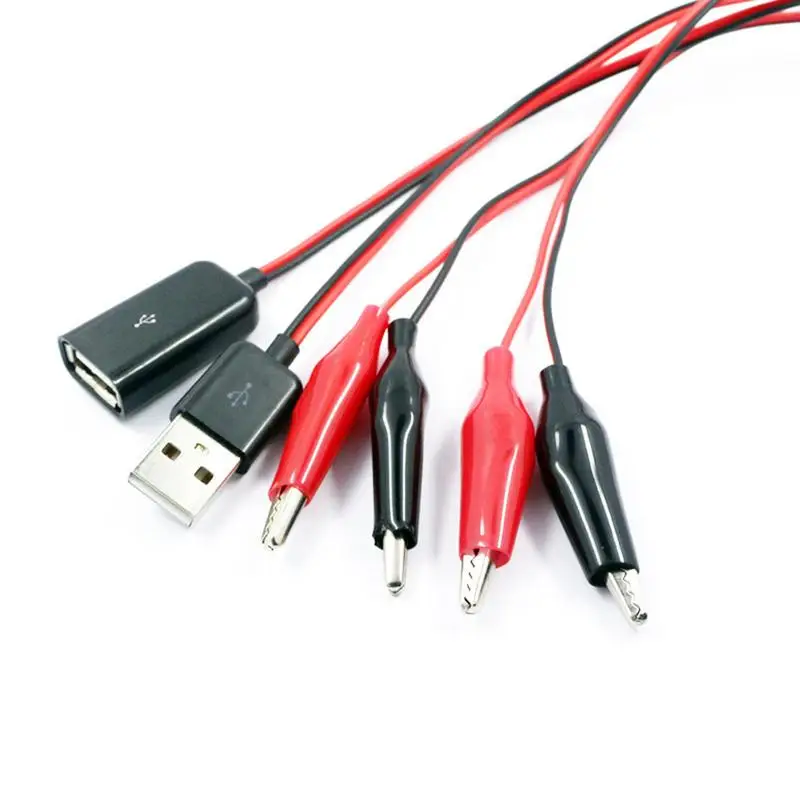 Высокое качество DC силовой тест er кабель USB Мужской и Женский поворотная головка Аллигатор клип тестовые кабели крокодил зажим