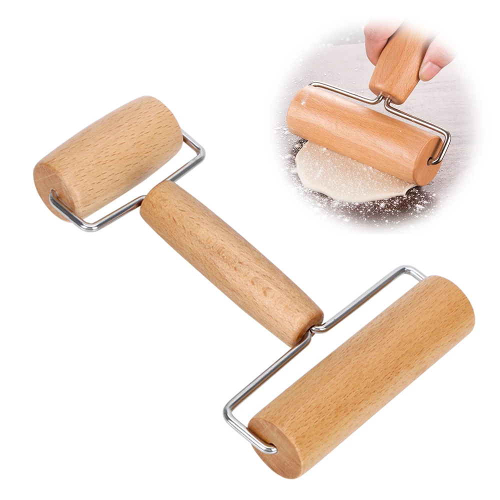 

Rolling pin Gadgets Non-stick H-shaped Cooking Tools Fondant Cake Dough Roller Wooden