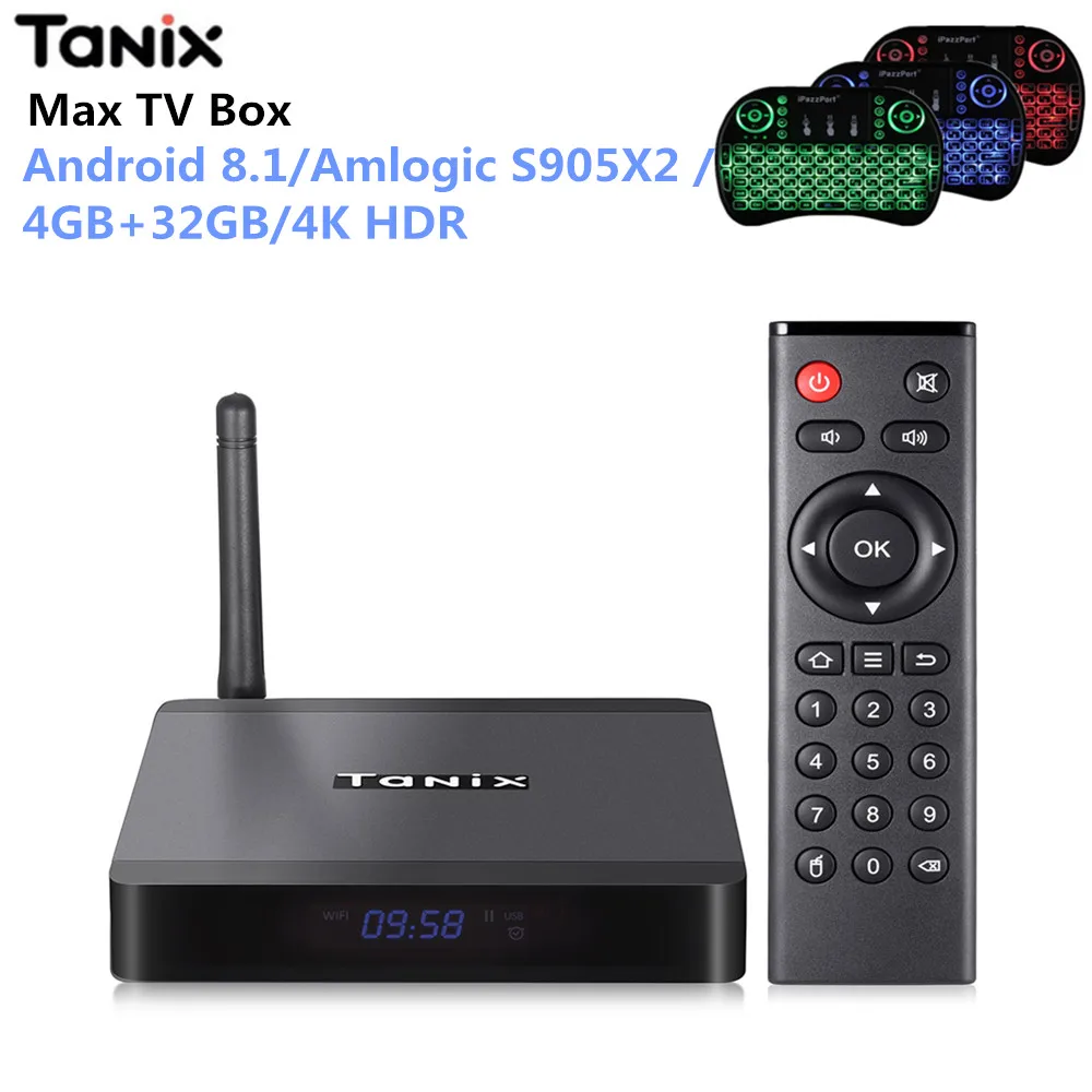 

Tanix TX5 Max Smart TV Box Android 8.1 4GB LPDDR4 + 32GB EMMC Amlogic S905X2 2.4GHz + 5GHz WiFi BT4.2 Support 4K H.265