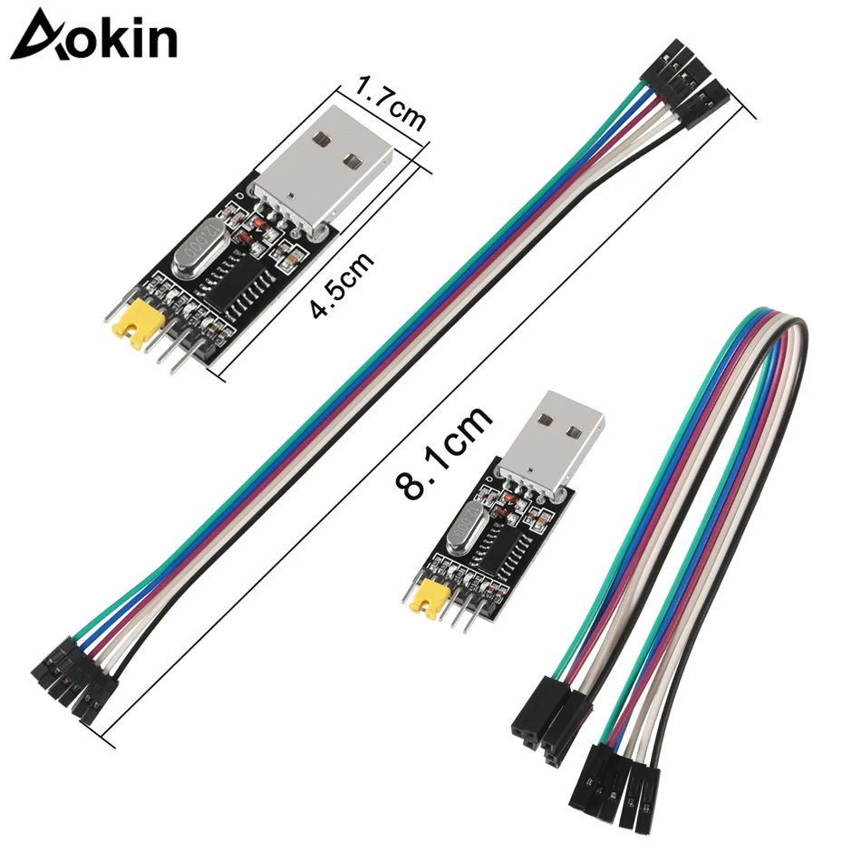 CP2102 USB 2 0 к UART TTL 6 Контактный Модуль последовательный преобразователь с кабелями