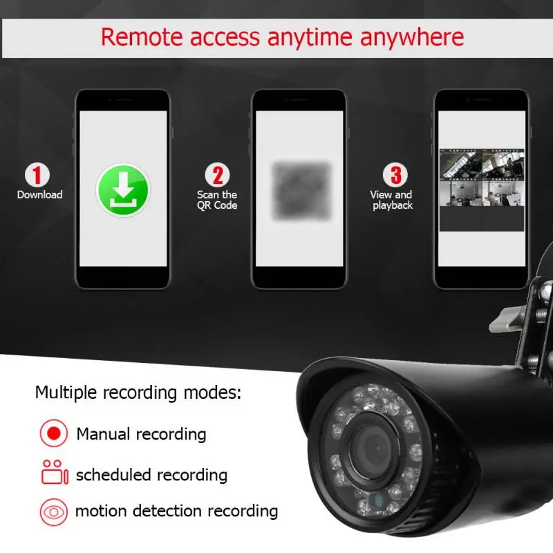 

5 in1 HD 720P Surveillance Security Camera Kits 1080N AHD DVR CCTV Kit NVR Video Surveillance Home Security