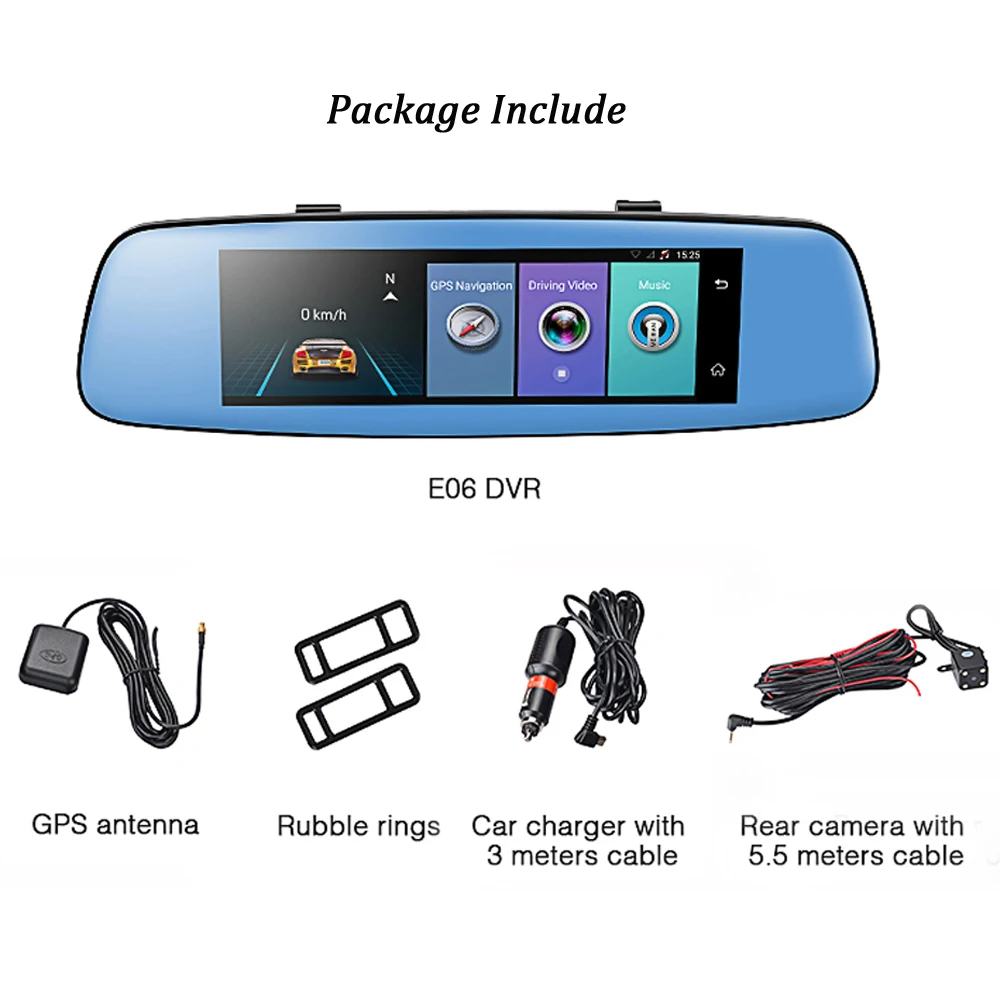 Автомобильный видеорегистратор 4G Wi-Fi зеркальная камера Full HD 1080P Android 5 0 GPS Navi