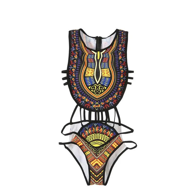 Фирменная Новинка выглядят бикини Африки с этническим рисунком Стиль топа и брюк с Этнический узор пляжный купальный костюм Для женщин женские бикини набор