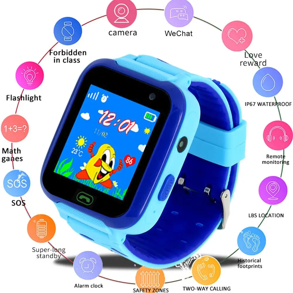 DS44 Touch LBS IOS Android Smart Watch Positioning One - Click SOS Anti - Lost For For Kids Children's Smart Watch For Kid Boy