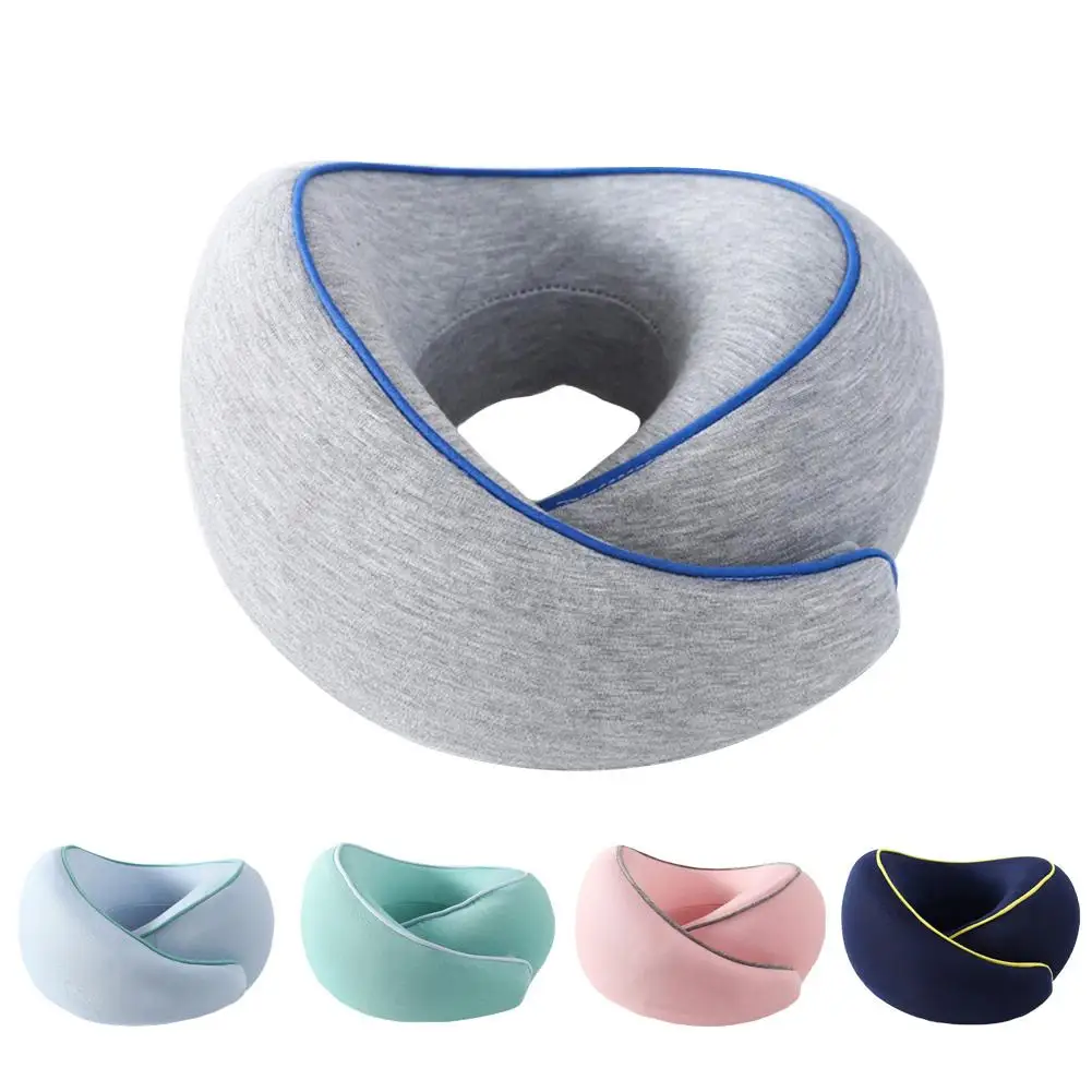 

5-color travel U-shaped pillow Slow rebound portable Storage memory cotton cervical pillow aircraft nap accessories