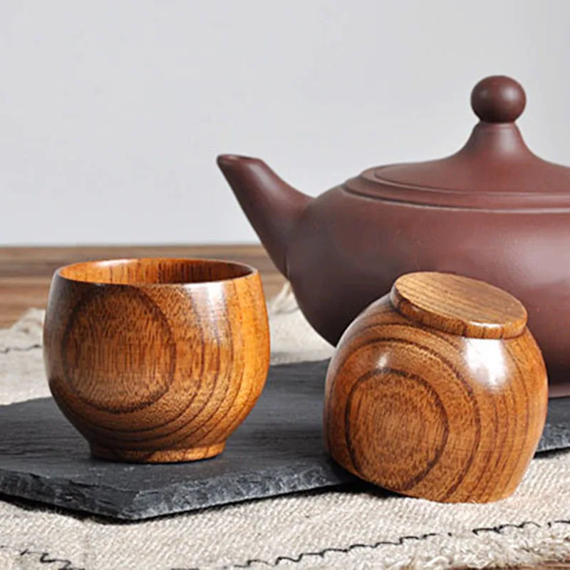 

Handmade Nature Wooden Tea Cup Coffee Mug Wood Beer Milk Juice Mug Drinkware