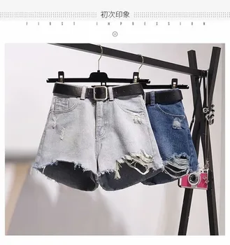 

High waist denim shorts women hole Plus size 5XL 2019 new arrivals