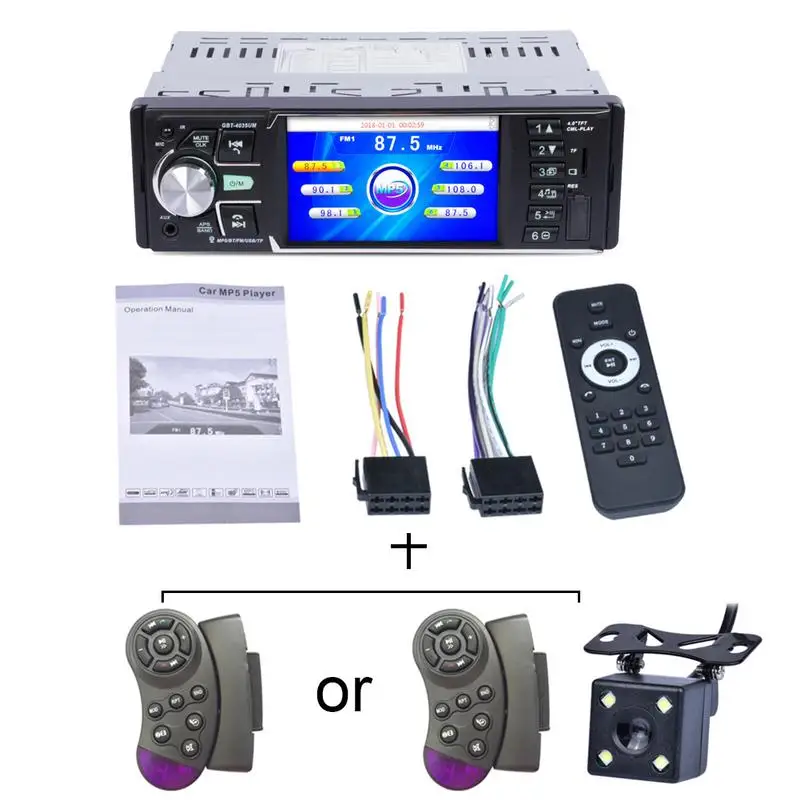 

Car Video Mp5 Player Car FM Radio Player High-definition LCD Display Car Audio Player With Backlight IR Rear View Camera