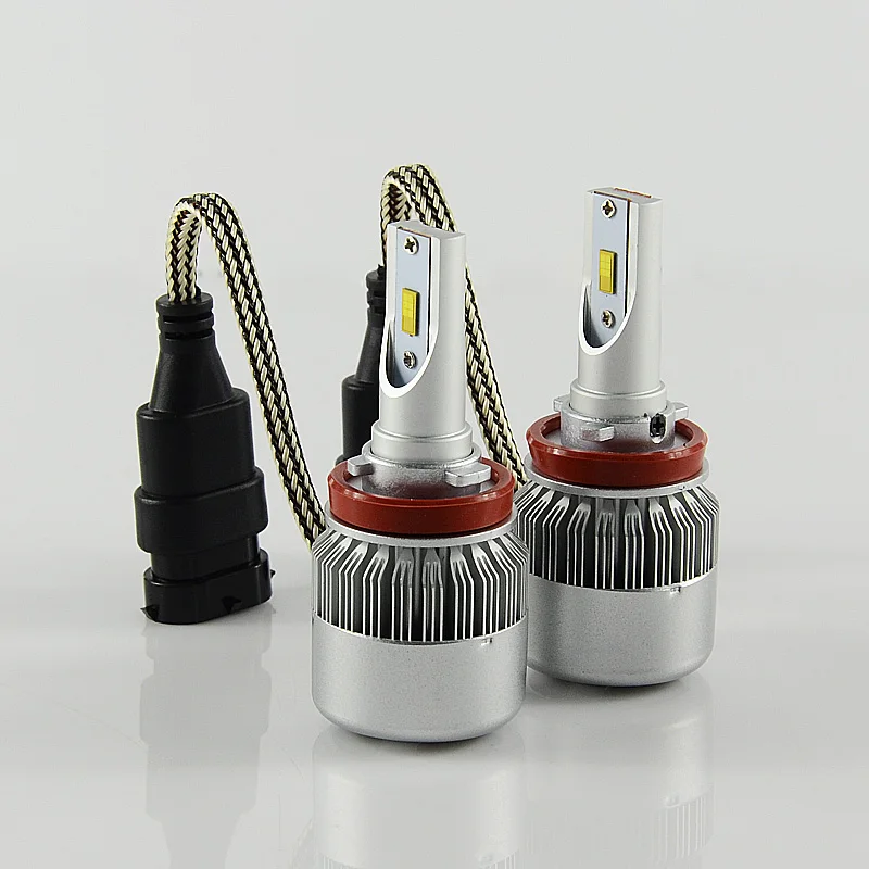 

2Pcs C6F Car LED Headlight Bulbs H4 H7 H11 H8 9006 HB4 H1 H3 HB3 H9 H27 76W LED Lamp with Flip Chips 7600LM Auto Fog Light 6000K