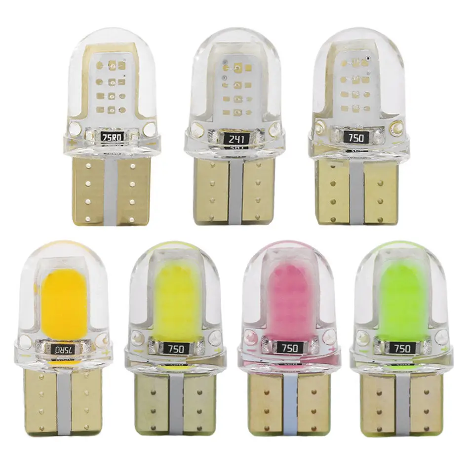 10 шт./компл. Автомобильные светодиодные лампы 194 168 W5W COB 8 SMD кремниевые