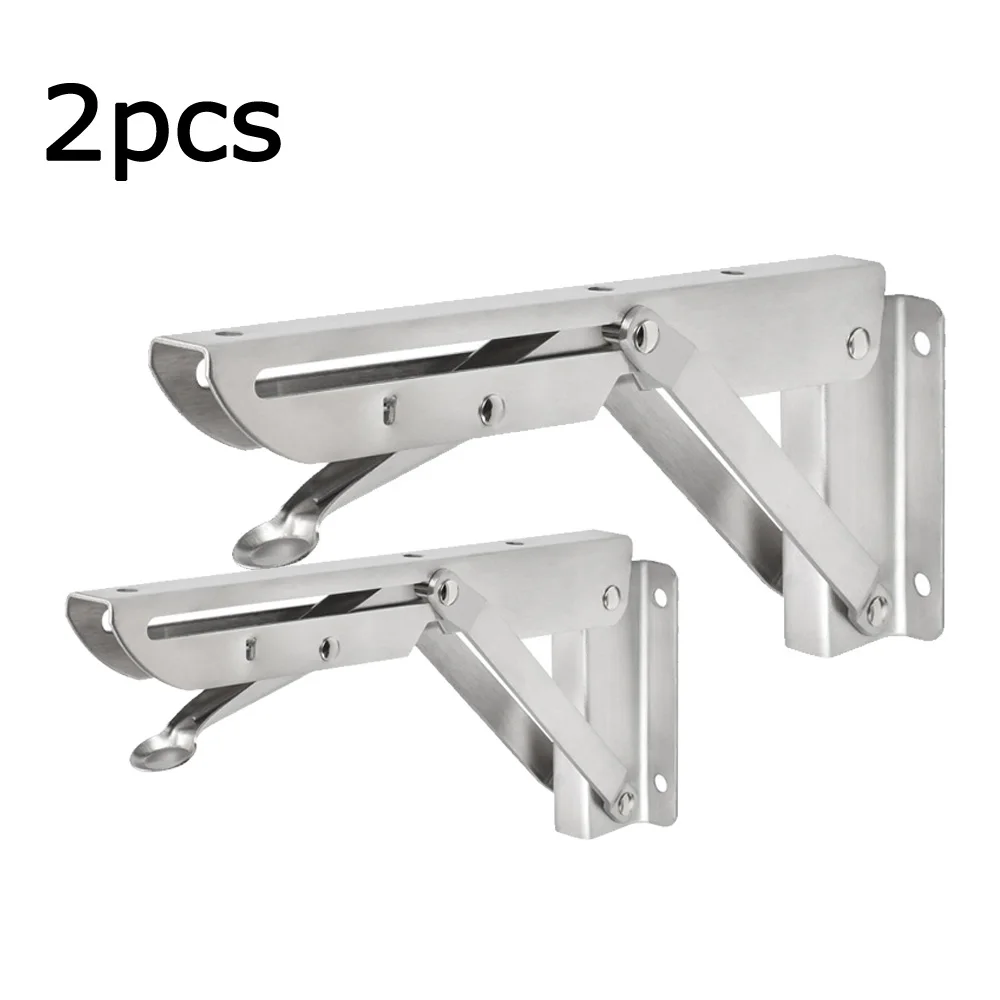 

2x Stainless Steel Folding Bench Tripod Bracket Bookcase Shelf Support Frame