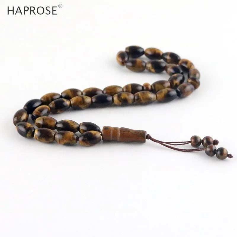 

Natural stone 33 beads jewelry African tiger eye oval shape 8*11mmTasbih Allah Rosary national wind bracelet free shipping