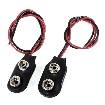 

2pcs 15cm Wire Cable 9V 9 Volt Battery Clip Connector I Type