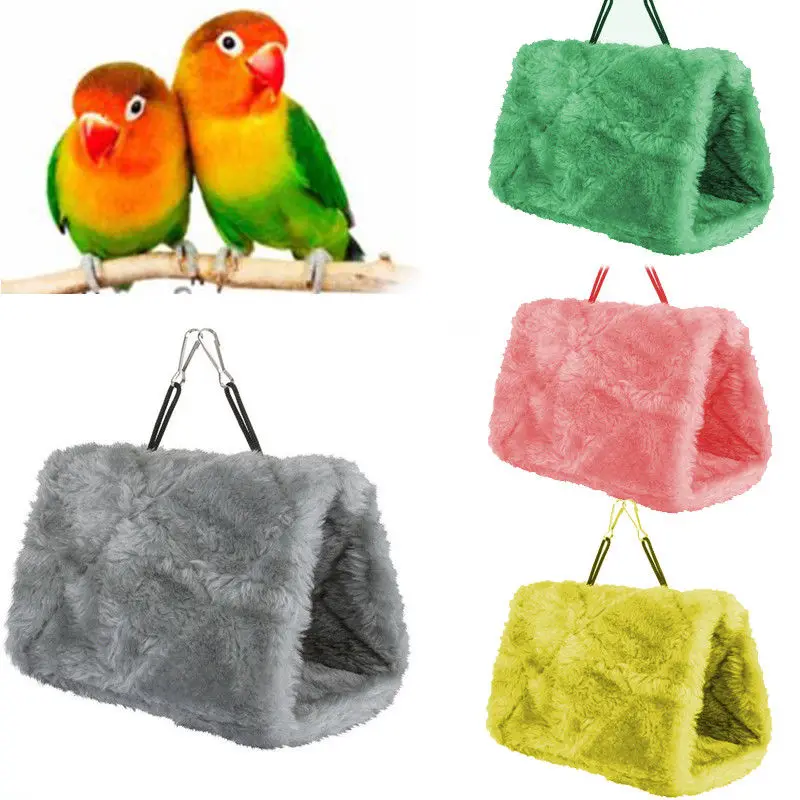 Soft Plush Snuggle Hanging Cave Parrot Swing Toy Cage Hammock Pet Bird Bunk Bed Winter Cages Nests | Дом и сад