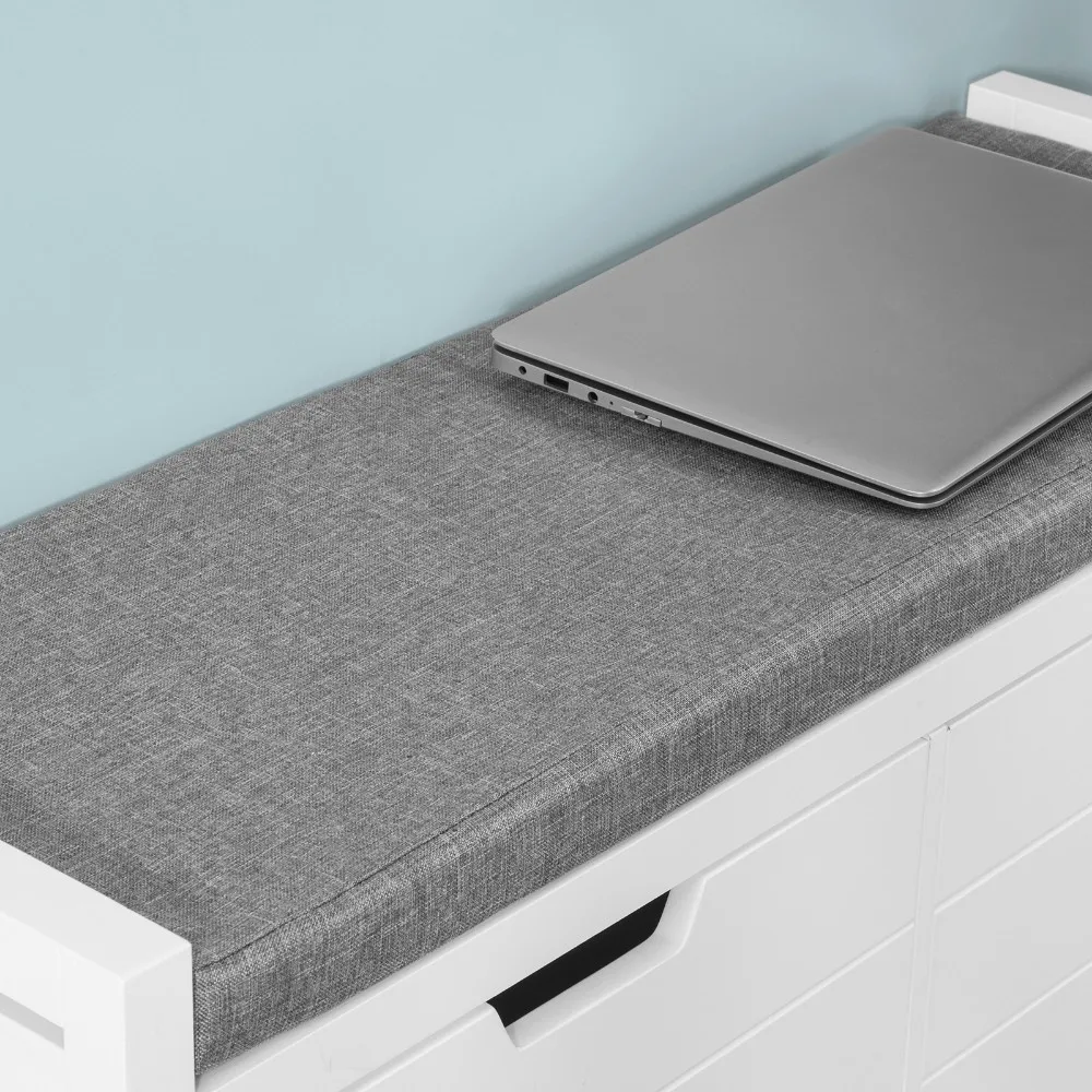 SoBuy® FSR63-W Shoe Bench Rack Cabinet Hallway Storage Bench with Seat Cushion SoBuy® FSR63-W Shoe Bench Rack Cabinet Hallway Storage Bench with Seat Cushion