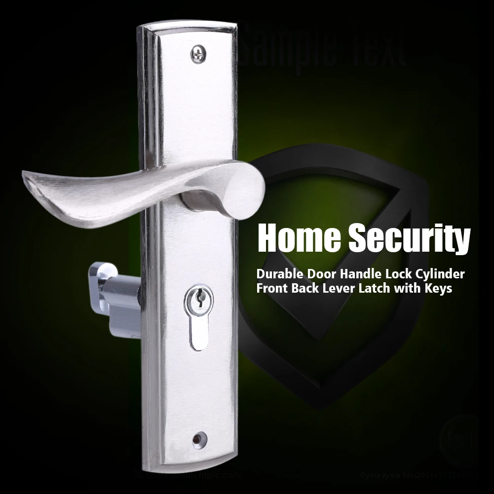 

Home Security Latch Lock Durable Door Handle Lock Cylinder Front Back Lever lock with Keys Aluminum Door Lock Set Silver Newest