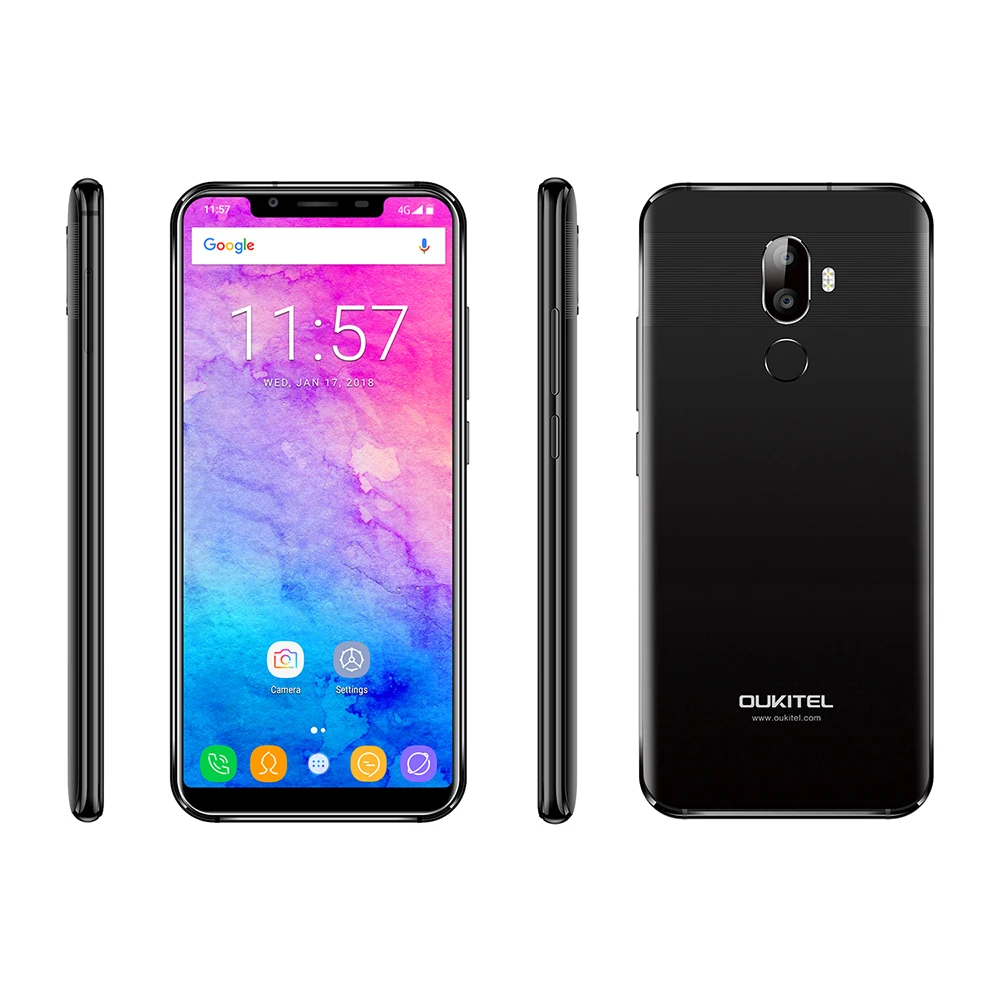 Oukitel U18 Face Id 4g Lte Smartphone 5.85 Inch 21:9 Android 7.0 Octa Core 4gb Ram 64gb Rom 4000mah 16mp+13mp Mobile Phone