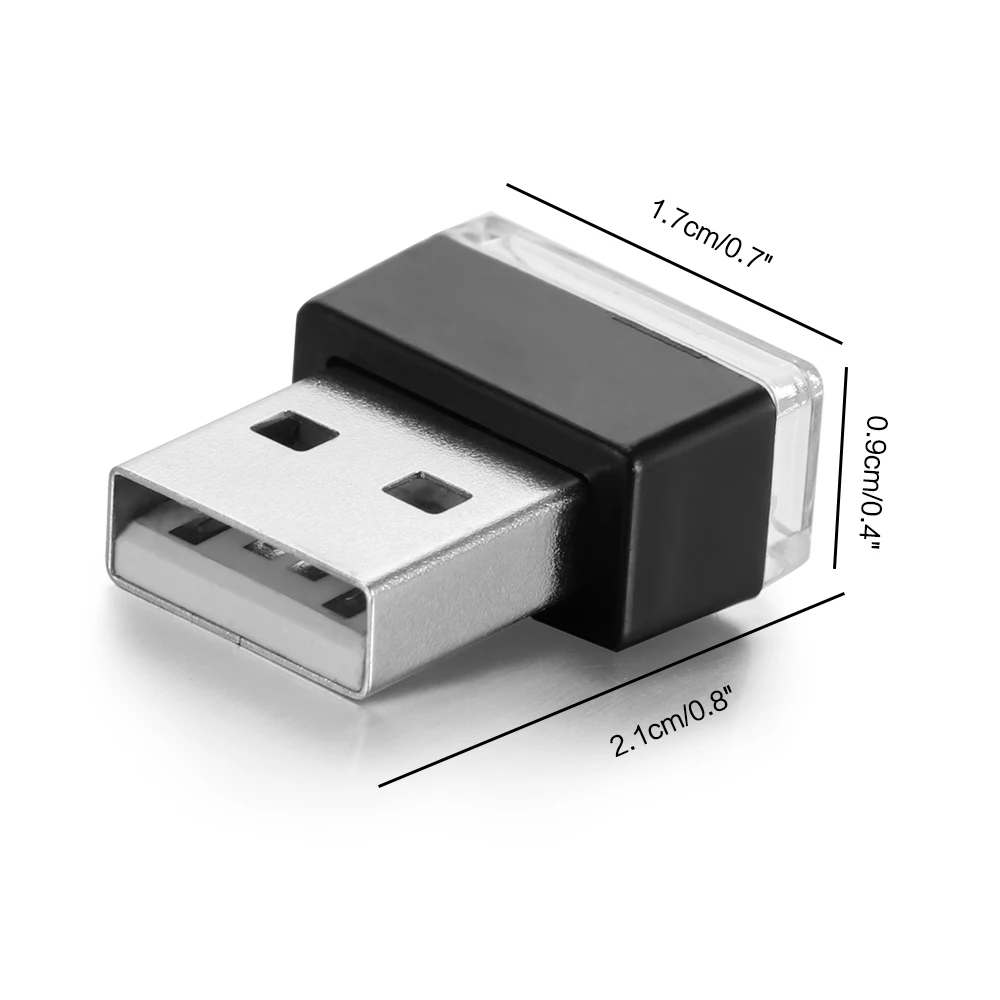 Светодиодный мини-автомобиль атмосферные огни декоративные огни лампа USB прикуриватель украшение салона автомобиля