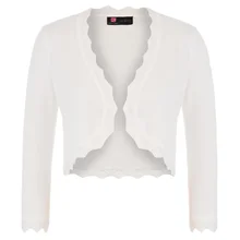 Женский вязаный кардиган Болеро с рукавом 3/4 и открытым ПЕРЕДОМ