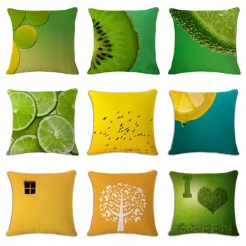 

Fruit Throw Pillow Cover Case Home Lemon Linen Cotton 18" Home Textile