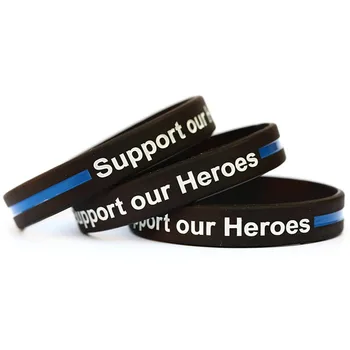 

100pcs USA United states American Police blue thin line wristbands Support our heroes wristband bracelet bangle wrist bands