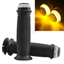 12V черный 7/8 ''22 мм руль мотоцикла бар конец W/двойной свет мигалка штекер черный Универсальный мотоцикл