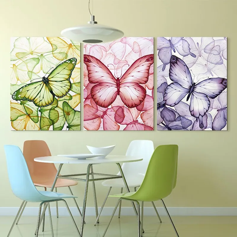 Brochas De Cerdas 50x70cmx3pcs Grupo De Peces Abstractos Simples