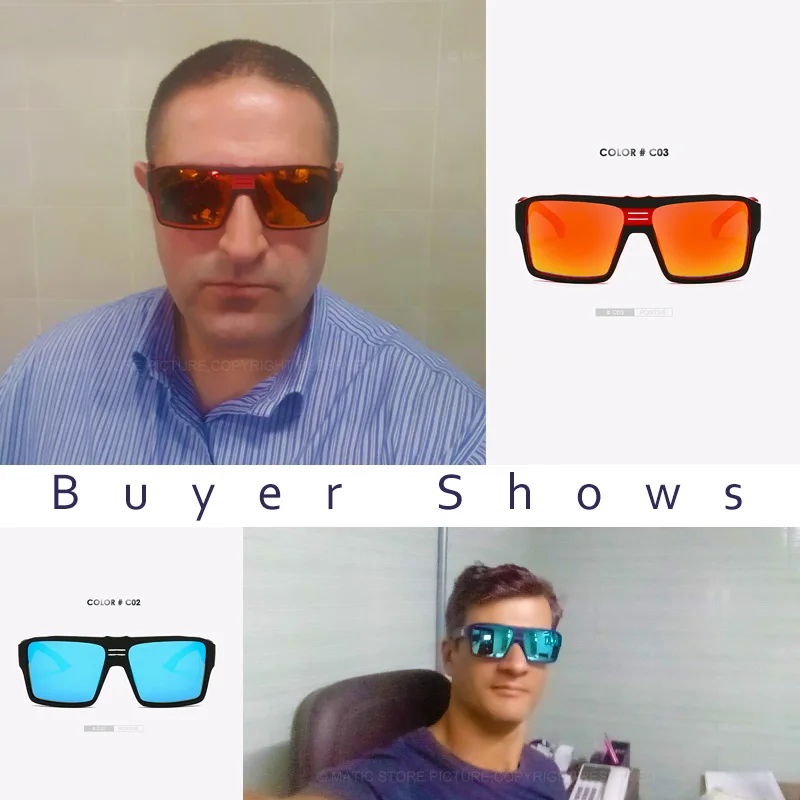 MATIC Retro vintage aviator Sunglasses For Men's Square Mirror Shades Polarized Pilot Male Glasses Ken Block Dubery Brand Design